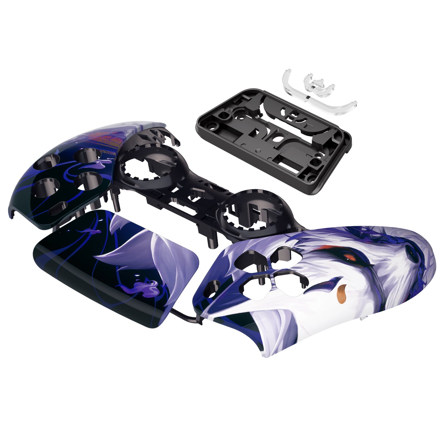 eXtremeRate Replacement Front Housing Shell with Touchpad Compatible with PS5 Controller BDM-010/020/030/040/050 - Nine-tailed Fox