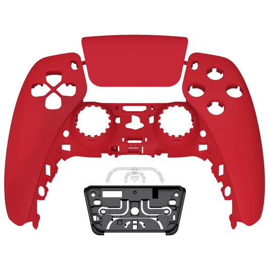 eXtremeRate Replacement Front Housing Shell with Touchpad Compatible with PS5 Controller BDM-010/020/030/040/050 - Passion Red
