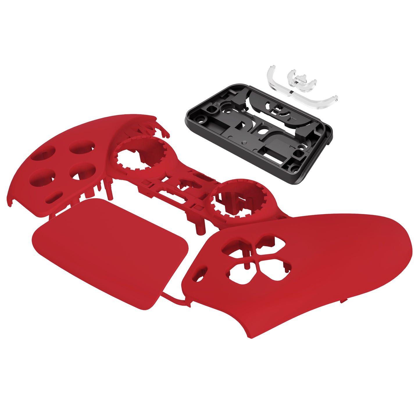eXtremeRate Replacement Front Housing Shell with Touchpad Compatible with PS5 Controller BDM-010/020/030/040/050 - Passion Red