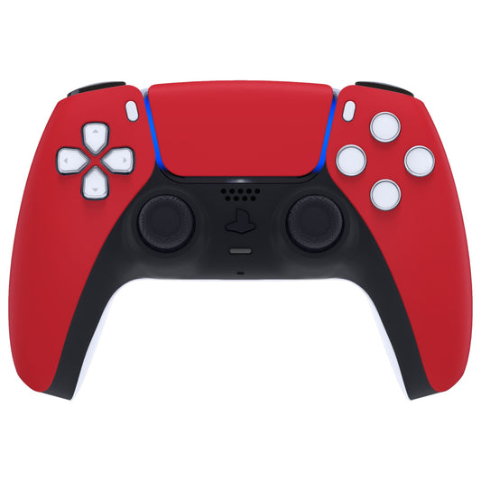 eXtremeRate Replacement Front Housing Shell with Touchpad Compatible with PS5 Controller BDM-010/020/030/040/050 - Passion Red