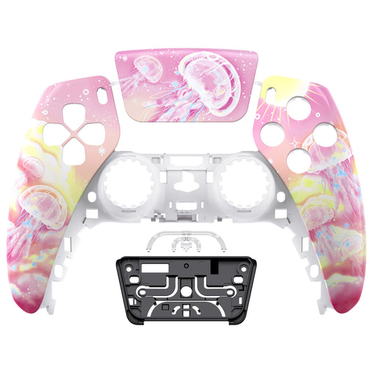eXtremeRate Replacement Front Housing Shell with Touchpad Compatible with PS5 Controller BDM-010/020/030/040/050 - Pinky Jellyfish Heaven