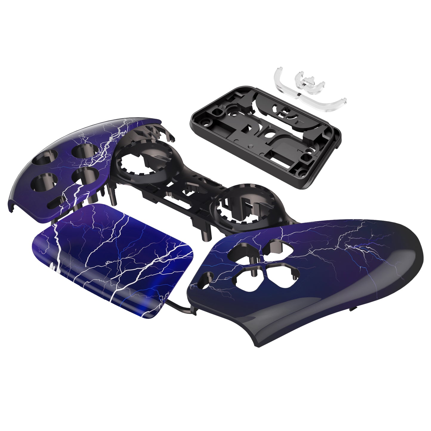 eXtremeRate Replacement Front Housing Shell with Touchpad Compatible with PS5 Controller BDM-010/020/030/040/050 - Purple Storm