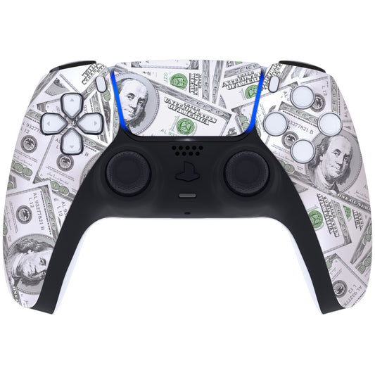 eXtremeRate Replacement Front Housing Shell with Touchpad Compatible with PS5 Controller BDM-010/020/030/040/050 - The $100 Cash Money