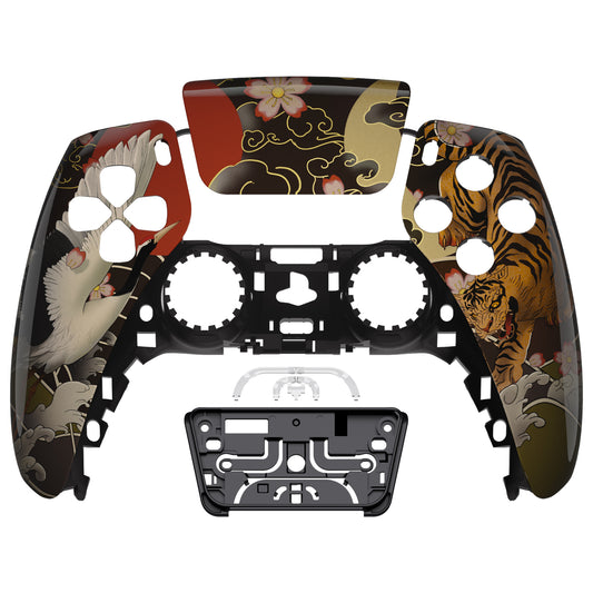 eXtremeRate Replacement Front Housing Shell with Touchpad Compatible with PS5 Controller BDM-010/020/030/040/050 - Tiger & Crane