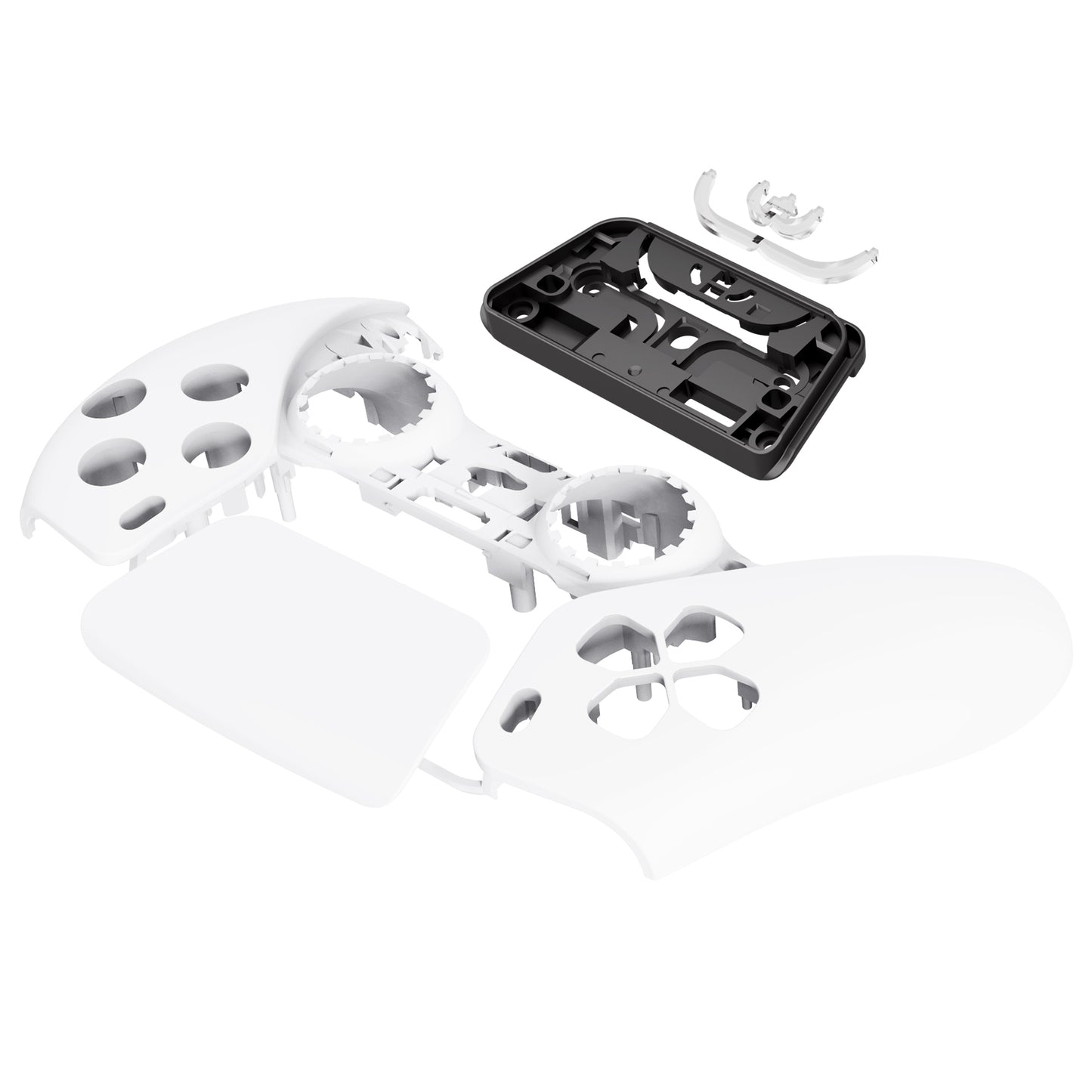 eXtremeRate Replacement Front Housing Shell with Touchpad Compatible with PS5 Controller BDM-010/020/030/040/050 - White
