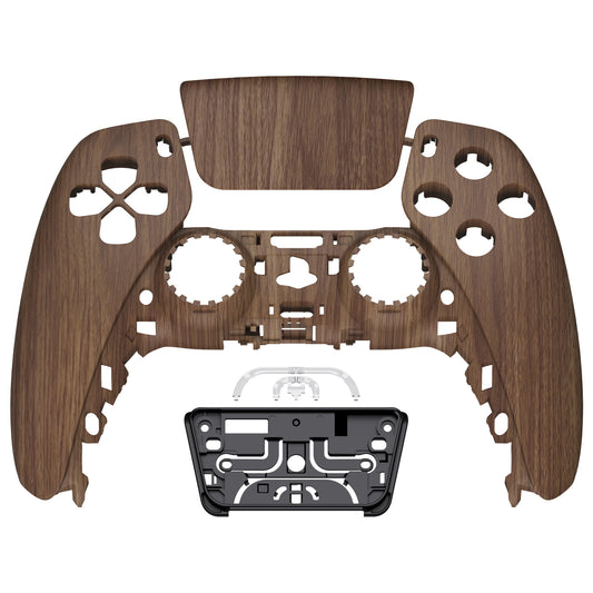 eXtremeRate Replacement Front Housing Shell with Touchpad Compatible with PS5 Controller BDM-010/020/030/040/050 - Wood Grain