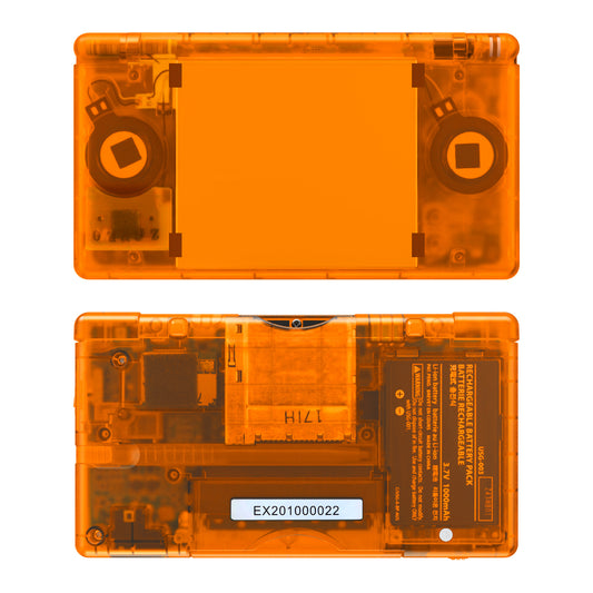 eXtremeRate Replacement Full Housing Shell & Buttons with Screen Lens for Nintendo DS Lite NDSL - Clear Orange
