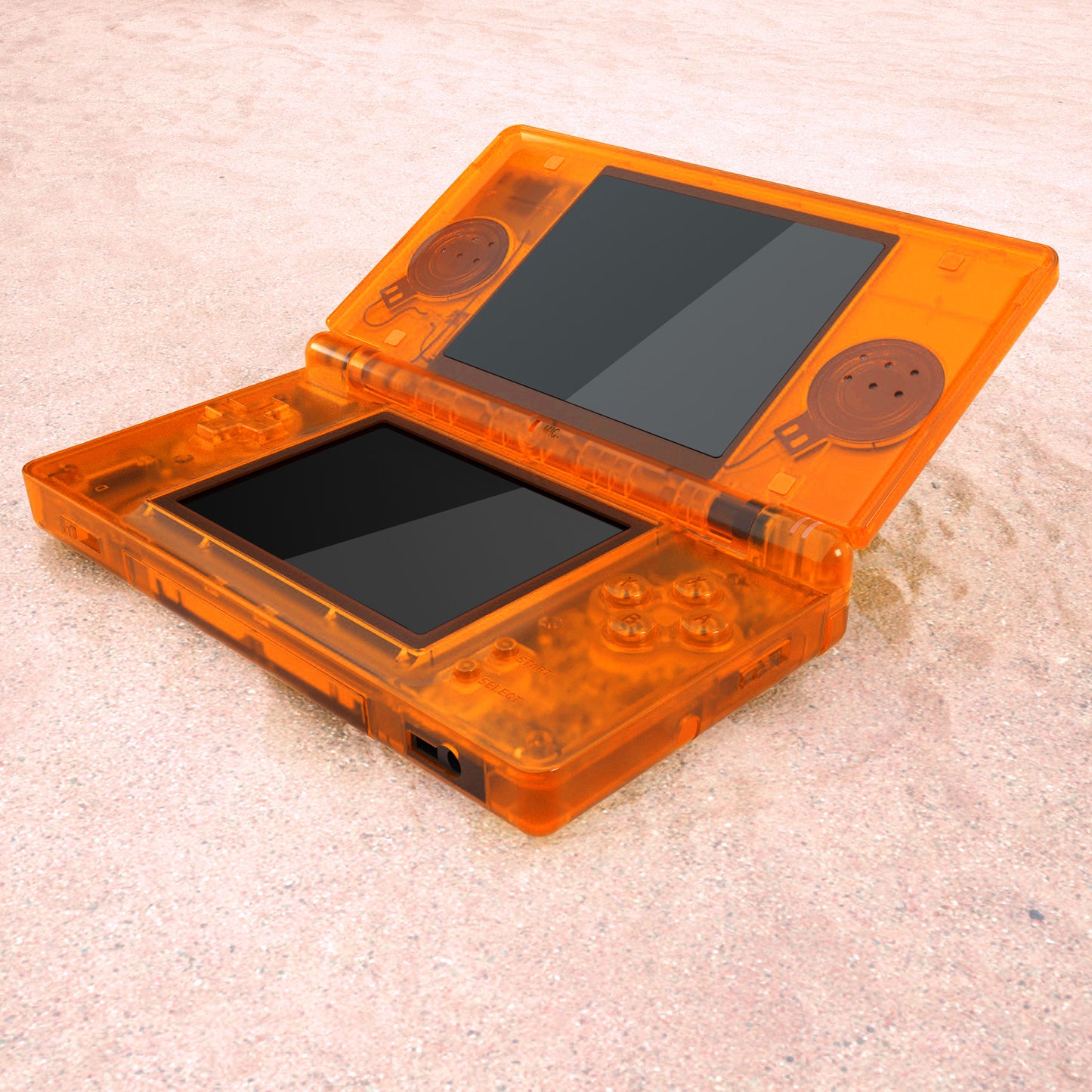 eXtremeRate Replacement Full Housing Shell & Buttons with Screen Lens for Nintendo DS Lite NDSL - Clear Orange
