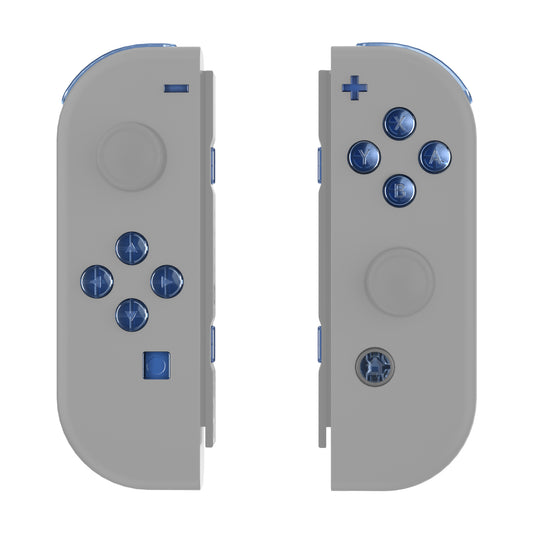 eXtremeRate Replacement Full Set Buttons for Joycon of NS Switch - Crystal Clear Light Blue