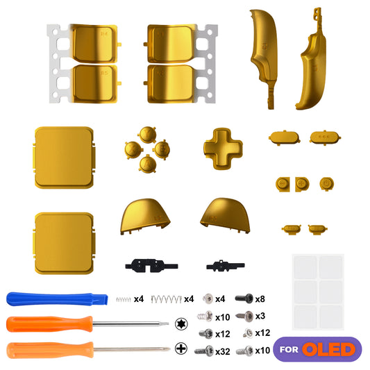 eXtremeRate Replacement Full Set Buttons for Steam Deck OLED - Chrome Gold