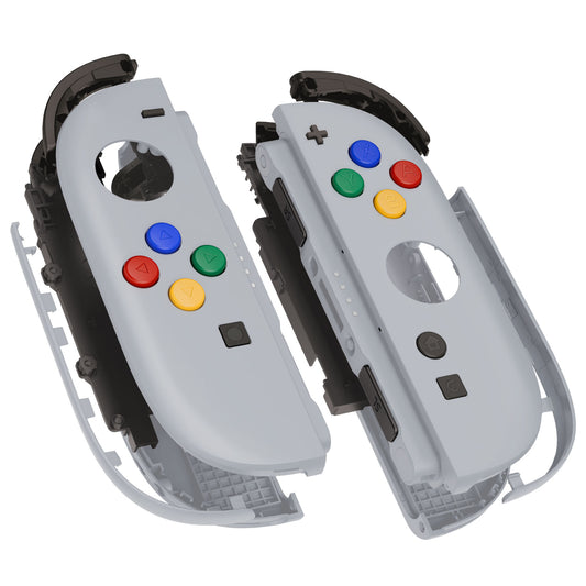 eXtremeRate DIY Replacement Full Set Shell Case with Buttons for Joycon 2 of Nintendo Switch 2 - Deluxe Version - New Hope Gray