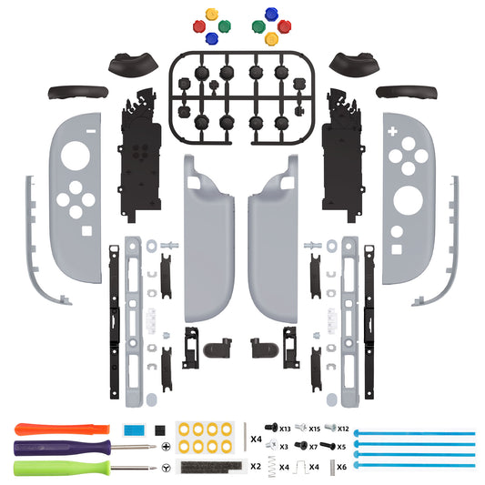 eXtremeRate DIY Replacement Full Set Shell Case with Buttons for Joycon 2 of Nintendo Switch 2 - Deluxe Version - New Hope Gray