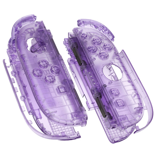 eXtremeRate DIY Replacement Full Set Shell Case with Buttons for Joycon 2 of Nintendo Switch 2 - Deluxe Version - Clear Atomic Purple