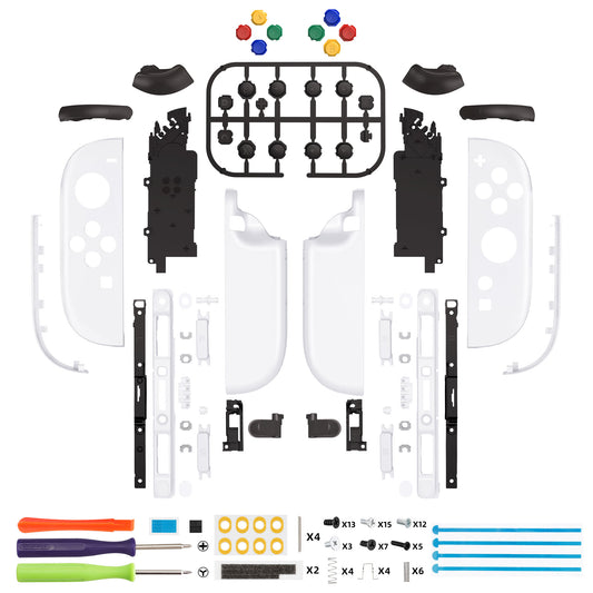 eXtremeRate DIY Replacement Full Set Shell Case with Buttons for Joycon 2 of Nintendo Switch 2 - Deluxe Version - White