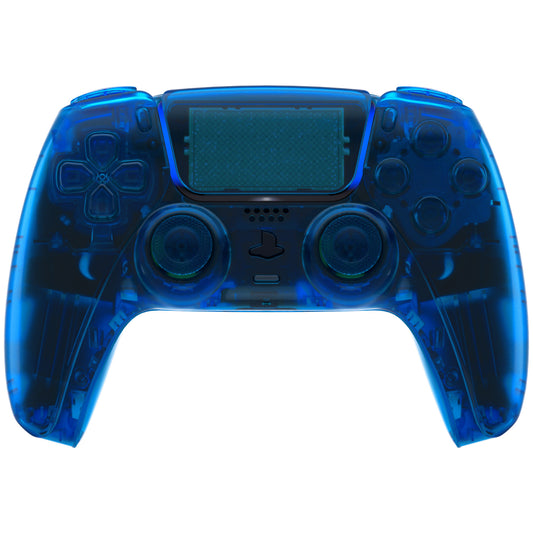 eXtremeRate Replacement Full Set Shells with Buttons Compatible with PS5 Controller BDM-030/040/050 - Clear Blue