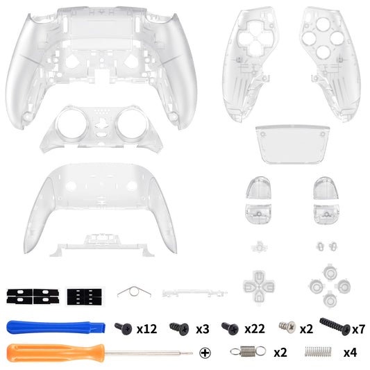 eXtremeRate Replacement Full Set Shells with Buttons Compatible with PS5 Edge Controller - Glow in Dark - Green