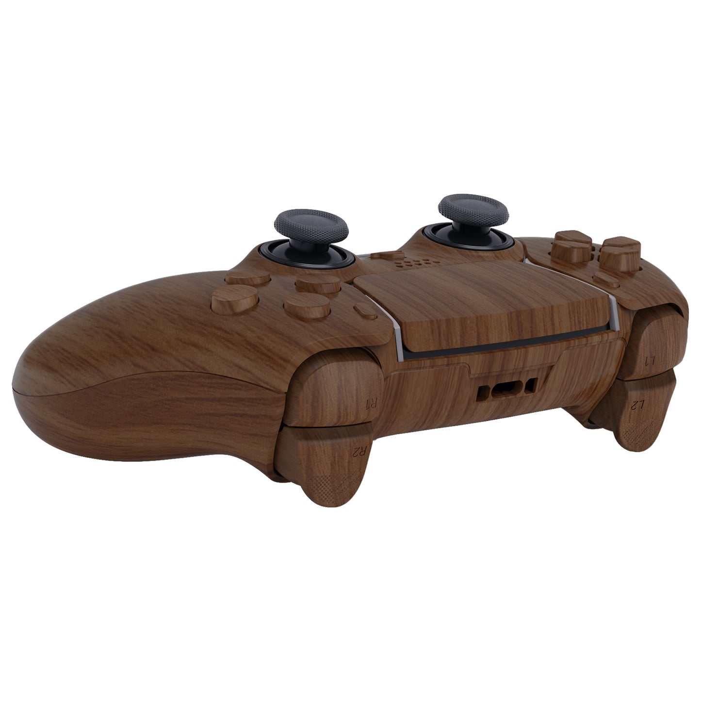 eXtremeRate Replacement Full Set Shells with Buttons Compatible with PS5 Edge Controller - Wood Grain