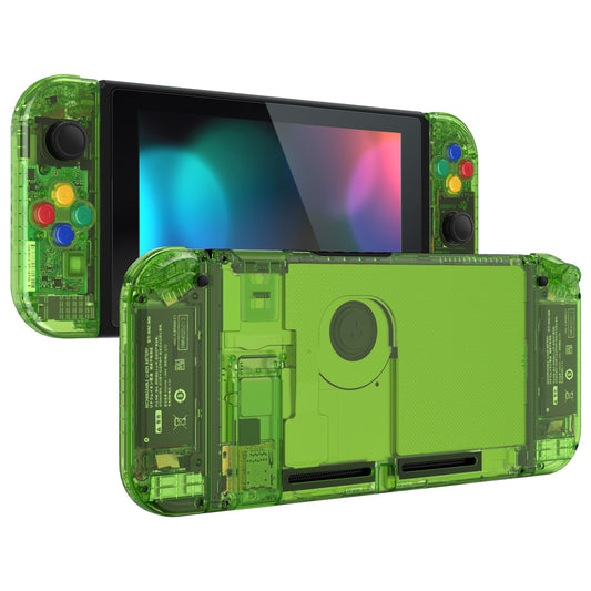 eXtremeRate Replacement Full Set Shells with Buttons for Nintendo Switch - Crystal Clear Green