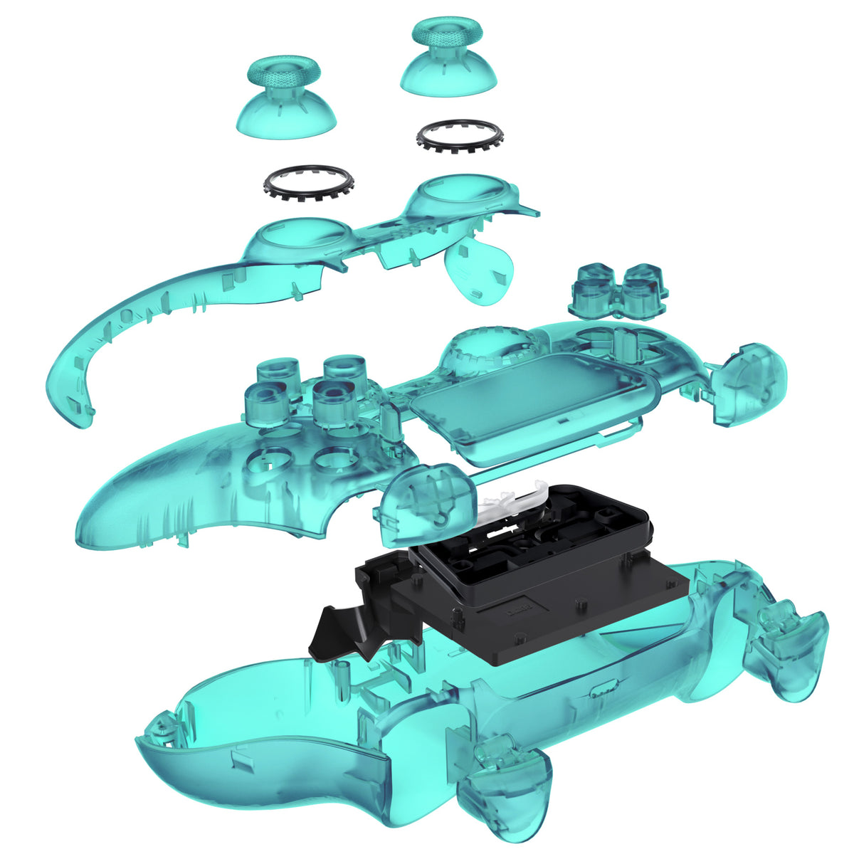 eXtremeRate Replacement Full Set Shells with Buttons Compatible with PS5 Controller BDM-030/040/050/060 - Emerald Green