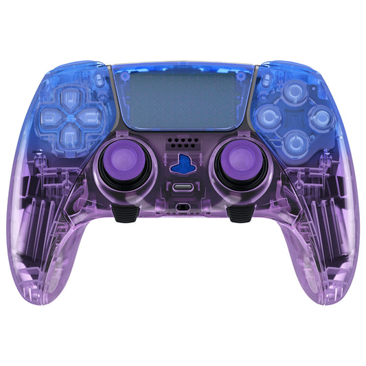 eXtremeRate Replacement Full Set Shells with Buttons Compatible with PS5 Edge Controller - Gradient Translucent Bluebell