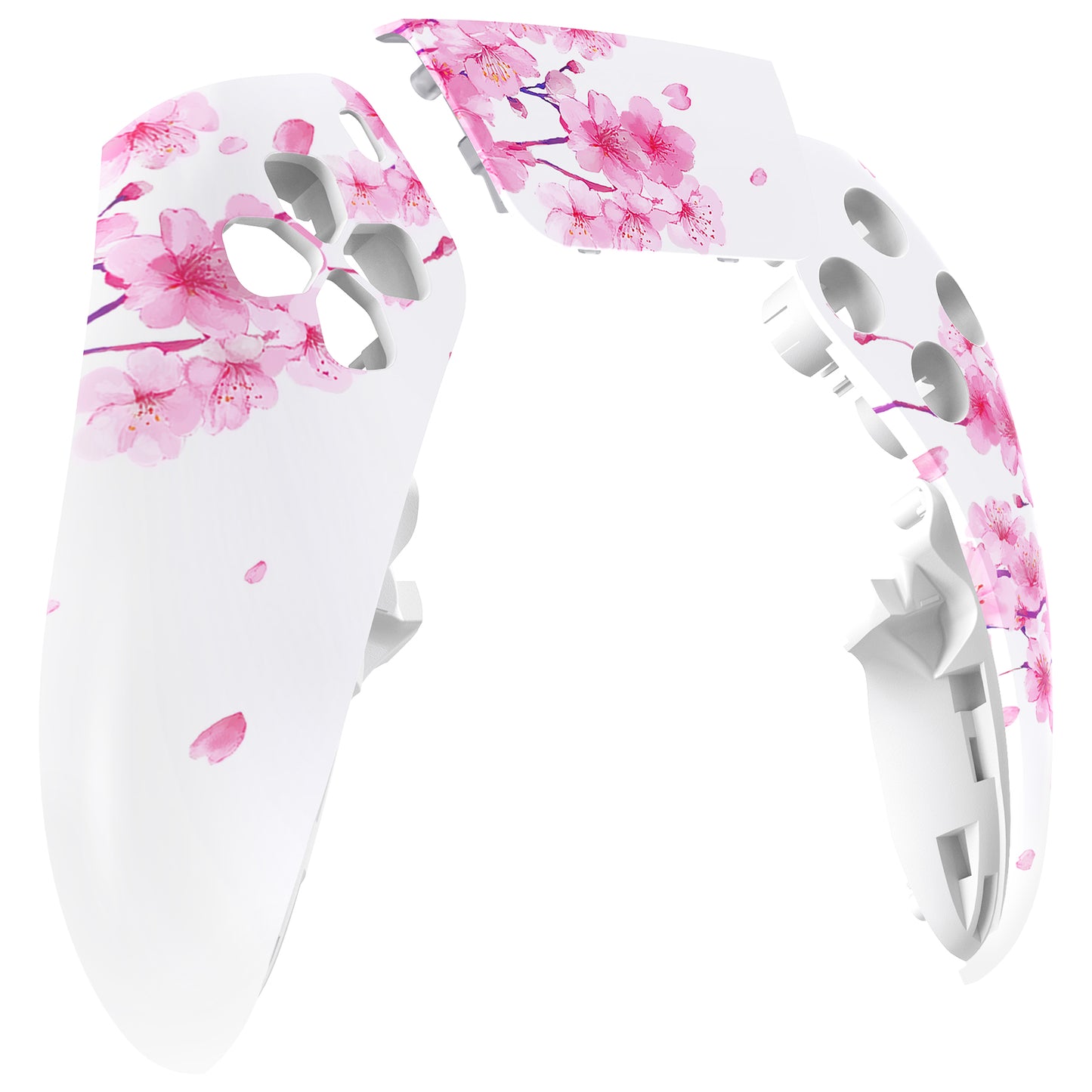 eXtremeRate Replacement Left Right Front Housing Shell with Touchpad Compatible with PS5 Edge Controller - Cherry Blossom Whisper