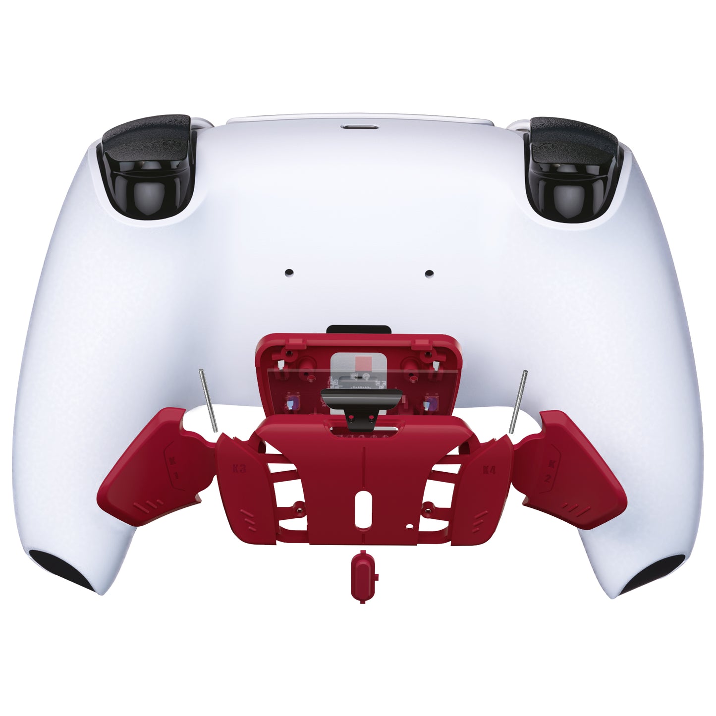 eXtremeRate Replacement Redesigned K1 K2 K3 K4 Back Buttons Housing Shell for eXtremeRate RISE4 Remap Kit, Compatible with PS5 Controller - Volcanic Red