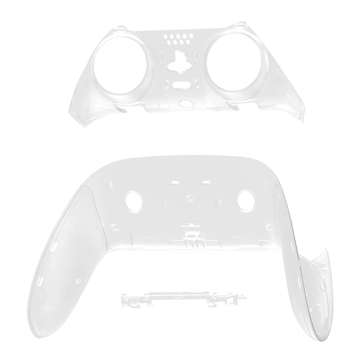 eXtremeRate Replacement Top Bottom Decorative Trim Shell Compatible with PS5 Edge Controller - Glow in Dark - Green