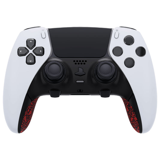 eXtremeRate Replacement Top Bottom Decorative Trim Shell Compatible with PS5 Edge Controller - Textured Red eXtremeRate