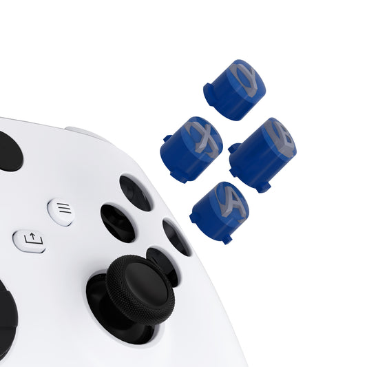 eXtremeRate Three-Tone ABXY Action Buttons with Classic Symbols for Xbox Series X/S Controller & Xbox One X/S & Xbox One Elite V1/V2 Controller - Yale Blue & Clear & New Hope Gray
