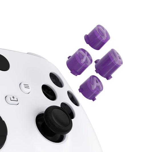 eXtremeRate Three-Tone ABXY Action Buttons with Classic Symbols for Xbox Series X/S Controller & Xbox One X/S & Xbox One Elite V1/V2 Controller - Mist Purple & Clear & Taro Purple eXtremeRate