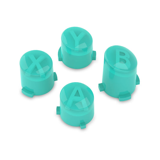 eXtremeRate Two-Tone ABXY Action Buttons with Classic Symbols for Xbox Series X/S Controller & Xbox One X/S & Xbox One Elite V1/V2 Controller - Teal Green & Clear eXtremeRate