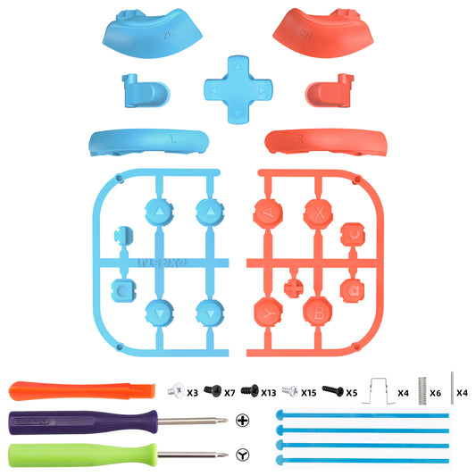 eXtremeRate DIY Replacement Full Set Buttons for Nintendo Switch 2 - Blue & Orange