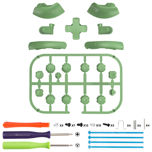 eXtremeRate DIY Replacement Full Set Buttons for Nintendo Switch 2 - Matcha Green
