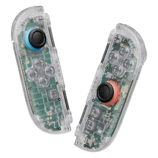 eXtremeRate DIY Replacement Full Set Shell Case with Buttons for Joycon 2 of Nintendo Switch 2 - Deluxe Version - Clear