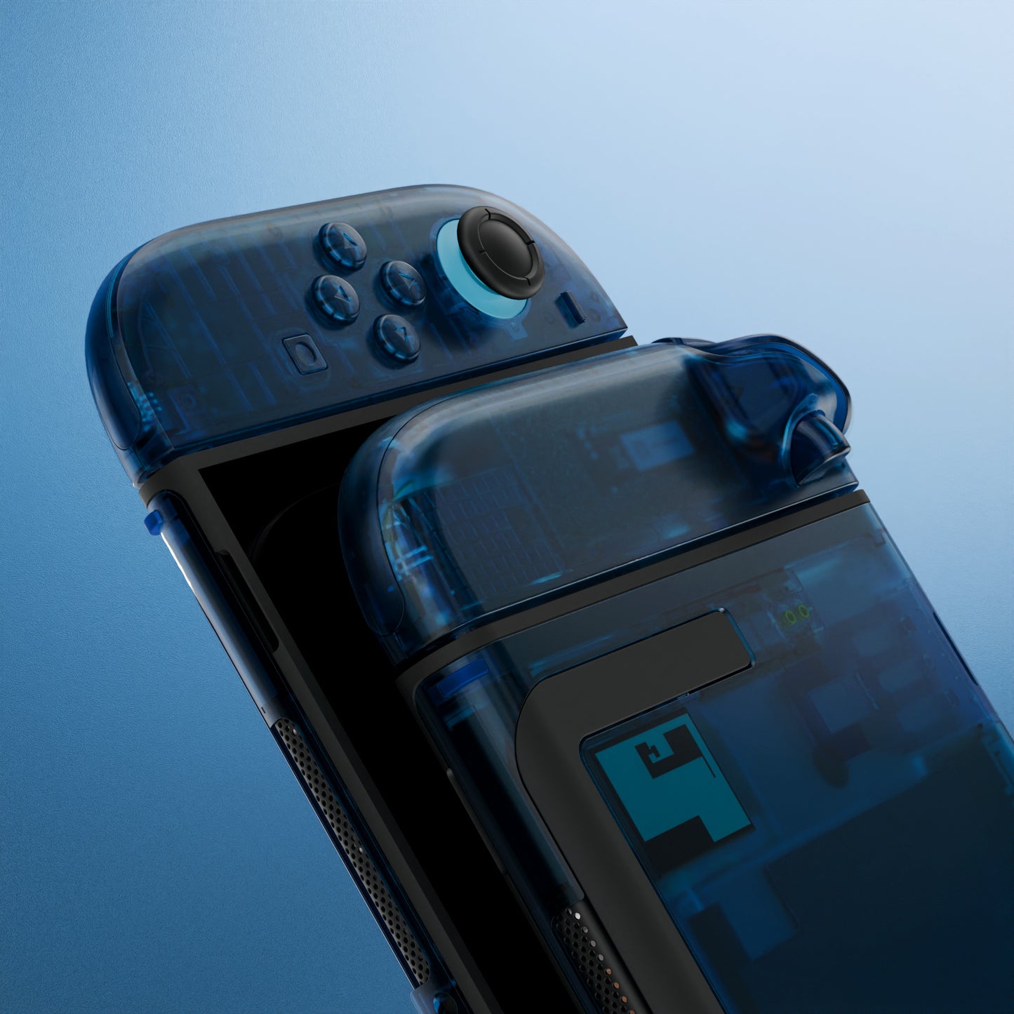 eXtremeRate DIY Replacement Full Set Shells with Buttons for Nintendo Switch 2 - Deluxe Version - Clear Blue