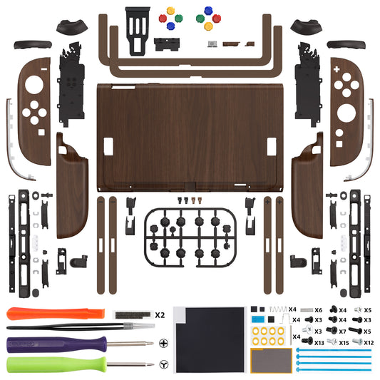 eXtremeRate DIY Replacement Full Set Shells with Buttons for Nintendo Switch 2 - Deluxe Version - Wood Grain