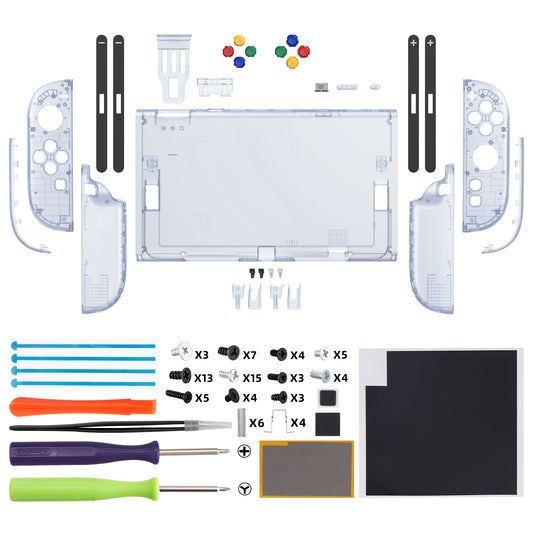 eXtremeRate DIY Replacement Full Set Shells with Buttons for Nintendo Switch 2 - Essence Version - Clear Glacier Blue