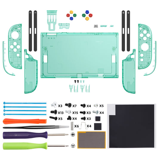 eXtremeRate DIY Replacement Full Set Shells with Buttons for Nintendo Switch 2 - Essence Version - Emerald Green