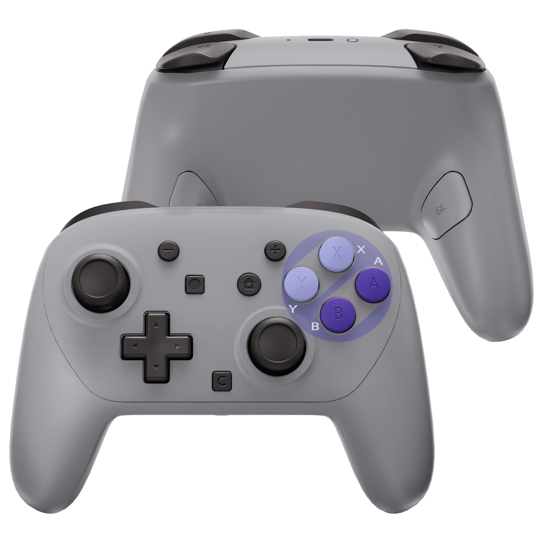 Nintendo Switch グレー Proコントローラセット eXtremeRate DIY Replacement Full Set Shells with Buttons for