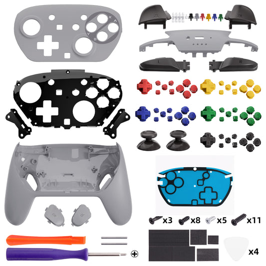 eXtremeRate DIY Replacement Full Set Shells with Buttons for Nintendo Switch 2 Pro Controller - SFC SNES Classic EU