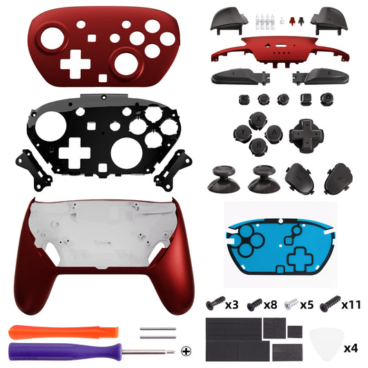 eXtremeRate DIY Replacement Full Set Shells with Buttons for Nintendo Switch 2 Pro Controller - Scarlet Red