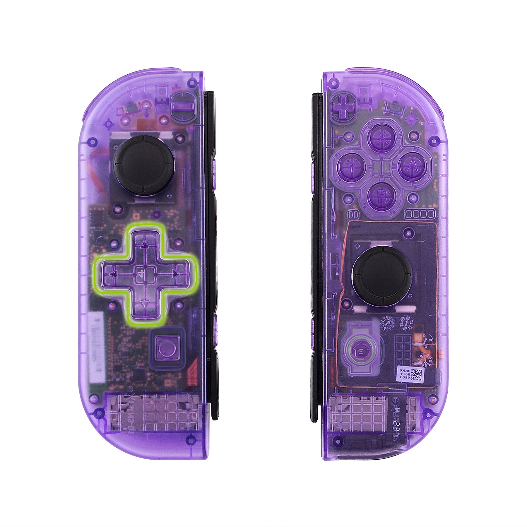 eXtremeRate Clear Atomic Purple for Joycon Handheld Controller