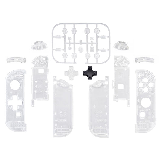eXtremeRate Dpad Version Replacement Full Set Shell Case with Buttons for Joycon of NS Switch - Transparent Clear