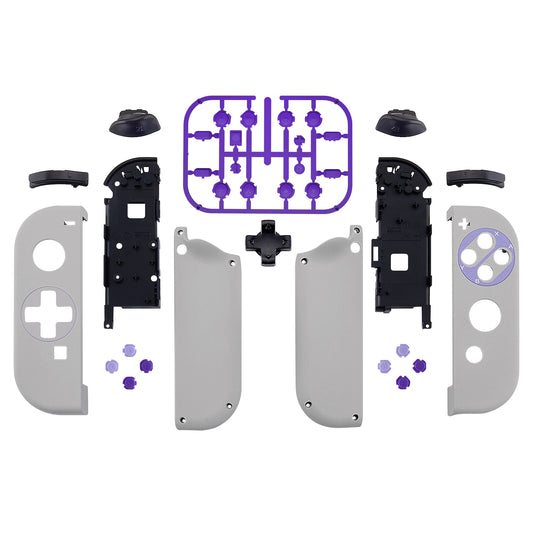 eXtremeRate Dpad Version Replacement Full Set Shell Case with Buttons for Joycon of NS Switch - Classics SNES Style