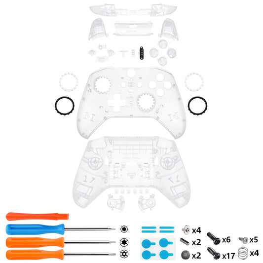 eXtremeRate Full Set Shell with Buttons for Xbox One Elite Series 2 & Elite 2 Core Controller (Model 1797) - Clear eXtremeRate