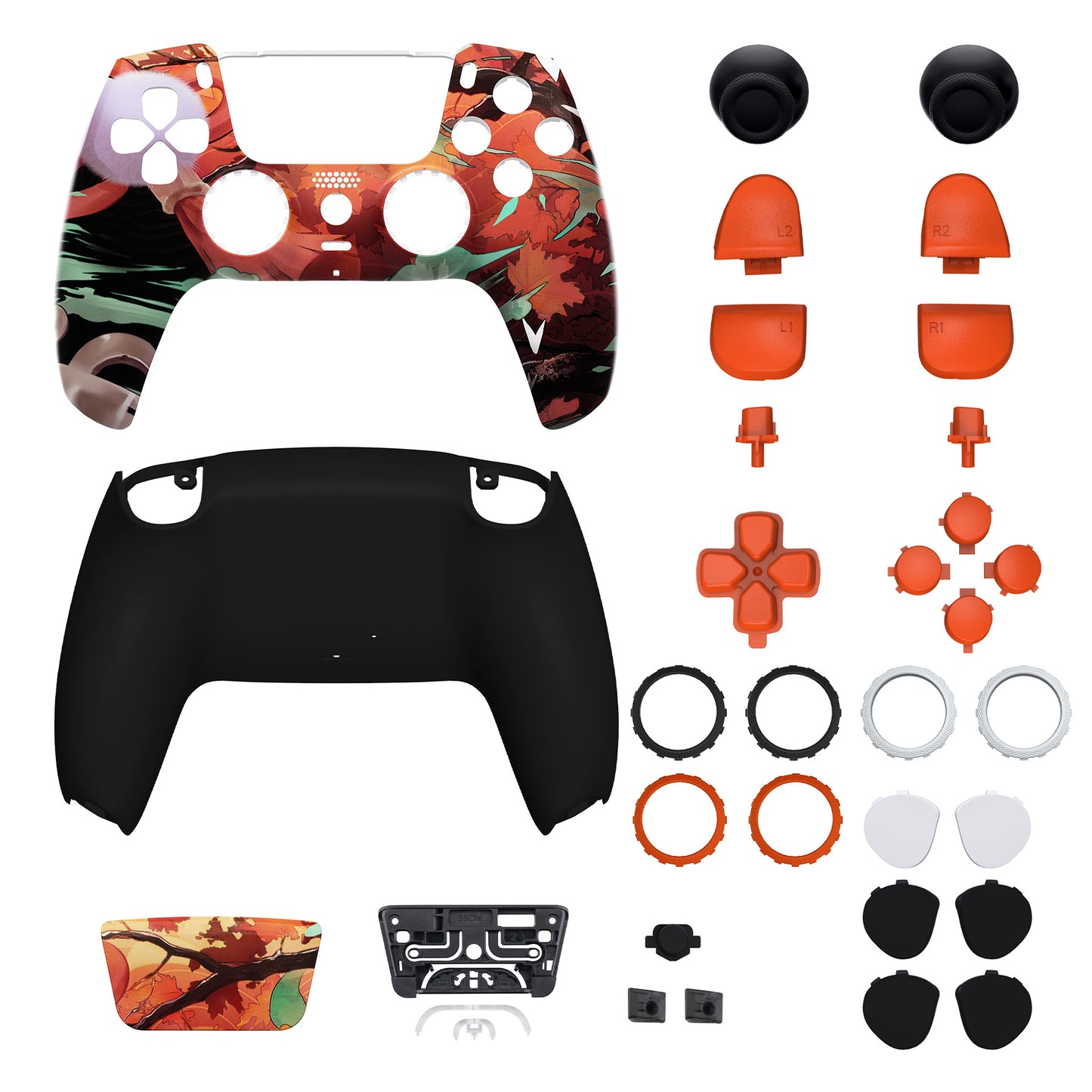 eXtremeRate LUNA Redesigned Replacement Full Set Shells with Buttons Compatible with PS5 Controller BDM-030/040/050 - Maple Impact