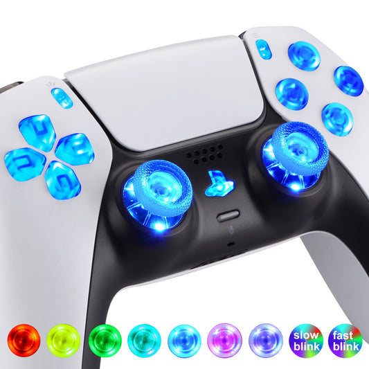 eXtremeRate Multi-Colors Luminated Buttons DTF V3 LED Kit for PS5 Controlle BDM-010/020 - Clear