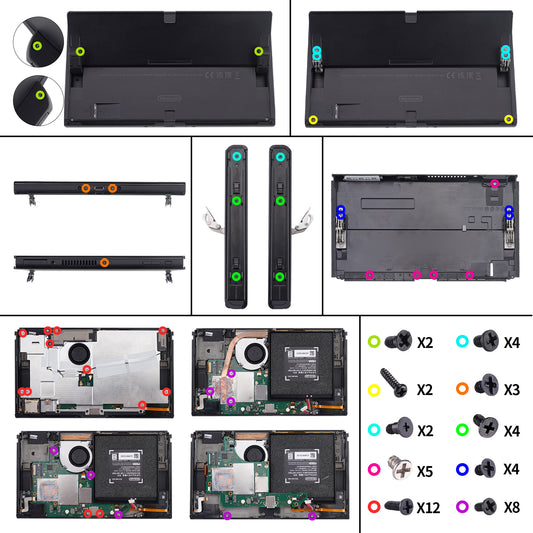 eXtremeRate Repair Tools Tri-wing Screwdriver & Cross Screwdriver & Tweezer & Shell Open Tool & Screws Kit for Nintendo Switch OLED Console & for Joycon