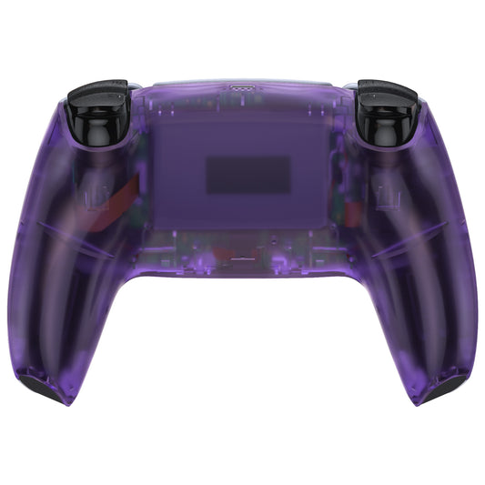 eXtremeRate Replacement Back Housing Bottom Shell Compatible with PS5 Controller BDM-010/020/030/040/050 - Clear Atomic Purple