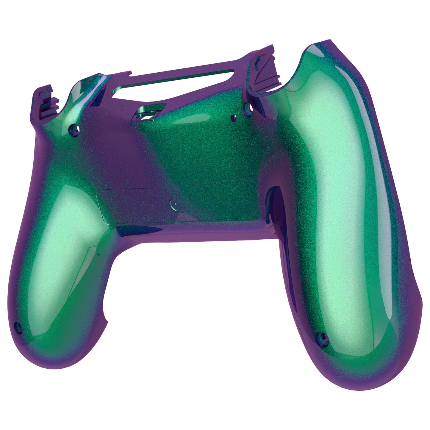 eXtremeRate Replacement Bottom Shell for PS4 Slim Pro Controller Controller (CUH-ZCT2 JDM-040/050/055) - Chameleon Green Purple